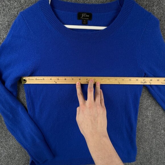J Crew NO HOLES All Cashmere Sweater Vibrant Blue Super Soft Small Knit Adult - Picture 4 of 15